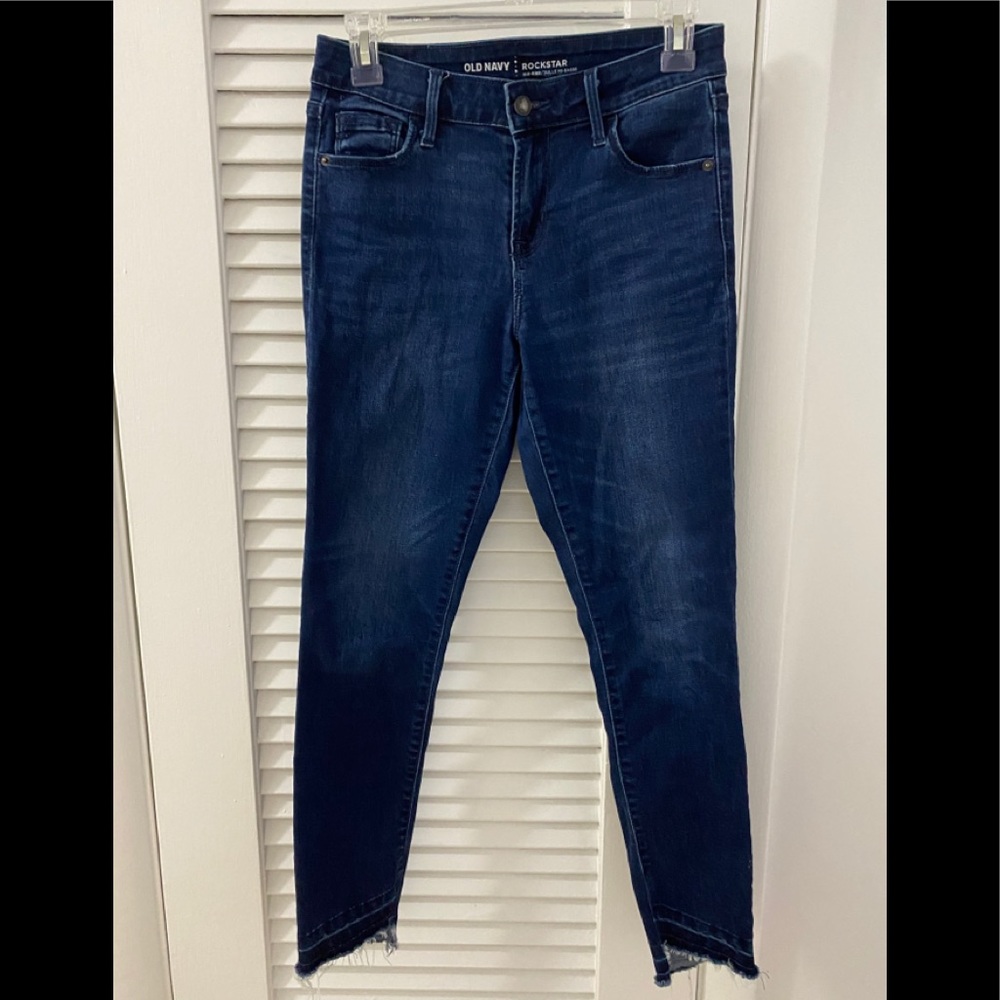 Old Navy Mid-rise Rockstar Raw-hem Jean